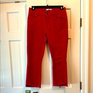 Cabi hi low crop red Jean size 8